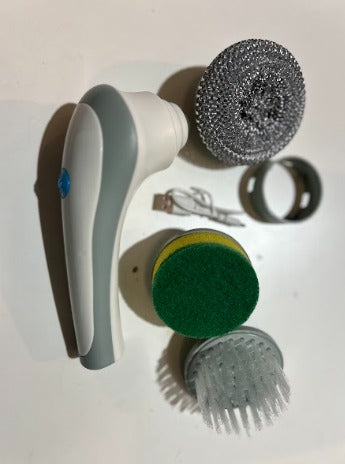 Cepillo de limpieza Eléctrico, Inalámbrico, Multifuncional, Rotación de 360 grados, 3 cabezales de cepillo reemplazables.