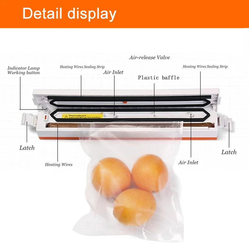 Sellador de Bolsas al Vacío compatible Papel Kraft, Papel Aluminio, otros.