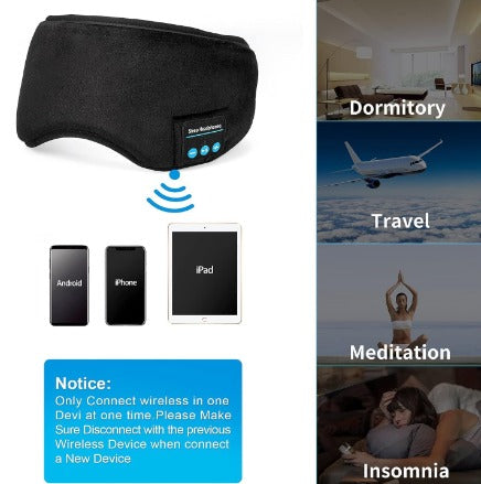 Antifaz Bluetooth con Altavoces Integrados para Sueño Profundo.