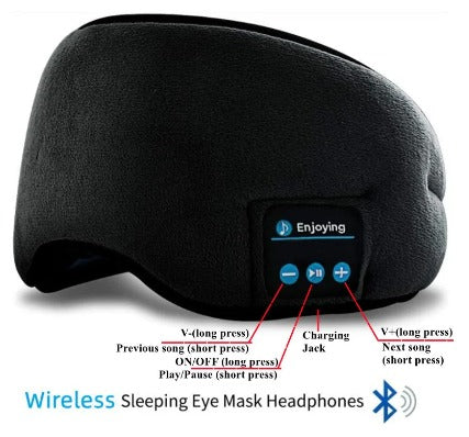 Antifaz Bluetooth con Altavoces Integrados para Sueño Profundo.