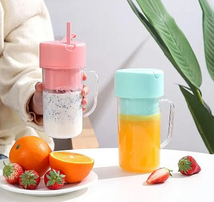 Exprimidor Eléctrico Portátil con Botella Transparente