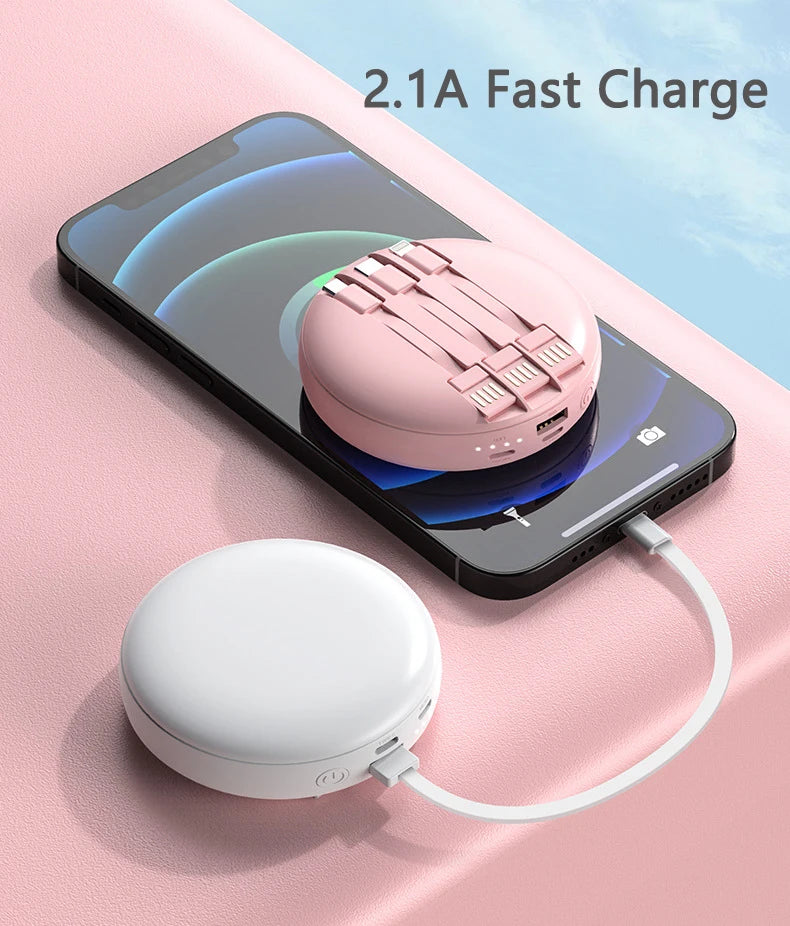 Espejo de Viaje con Luz LED Dual y Banco de Energía (PowerBank+Calentador).