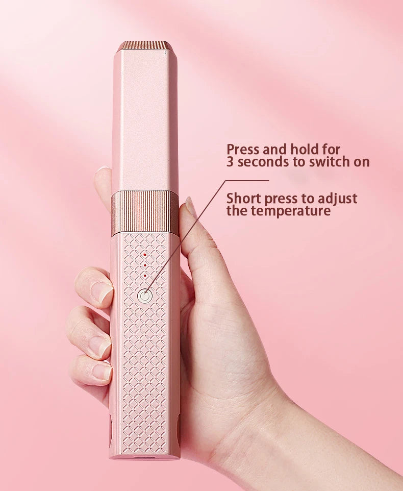 Mini Plancha 2 en 1 Recargable USB y Rizador de Pelo de Cerámica