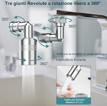 Aireador de Grifo Giratorio 2 en 1 con 2 Modos de Salida de Agua.