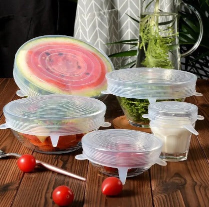 Set de 6 Tapas de Silicona Reutilizables, Tapas Protectoras de Taper