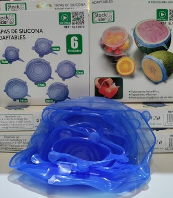 Set de 6 Tapas de Silicona Reutilizables, Tapas Protectoras de Taper