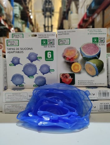Set de 6 Tapas de Silicona Reutilizables, Tapas Protectoras de Taper