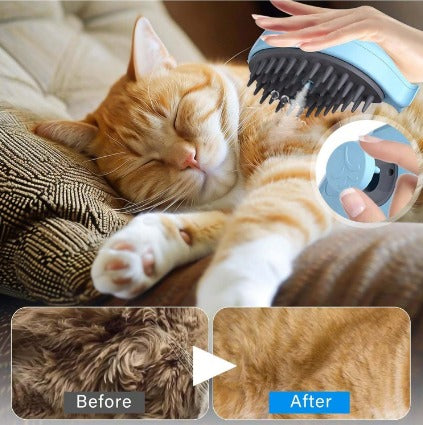Cepillo Vaporoso para Gatos, Evita empapar Todo el Lugar. (Celeste)