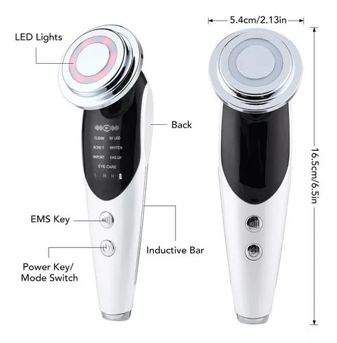 Dispositivo Cosmético Eliminador de Arrugas con Luz LED.