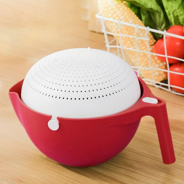 Colador Doble Capa Giratorio Escurridor, Para Alimentos