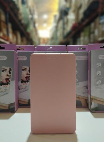 Espejo LED Plegable con Brochas de Maquillaje Portátil.