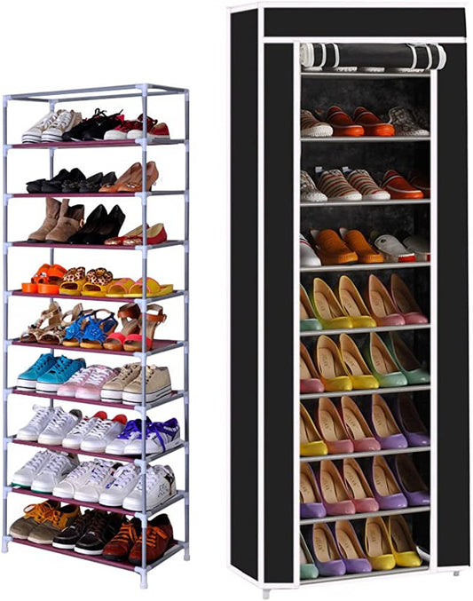 Zapatera Organizadora de 9 Niveles Gris Plateado.