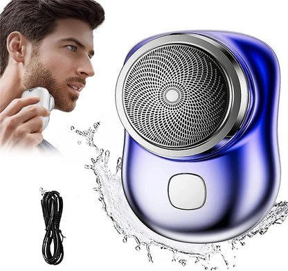 Mini Afeitadora Eléctrica Portátil Azul/Plata