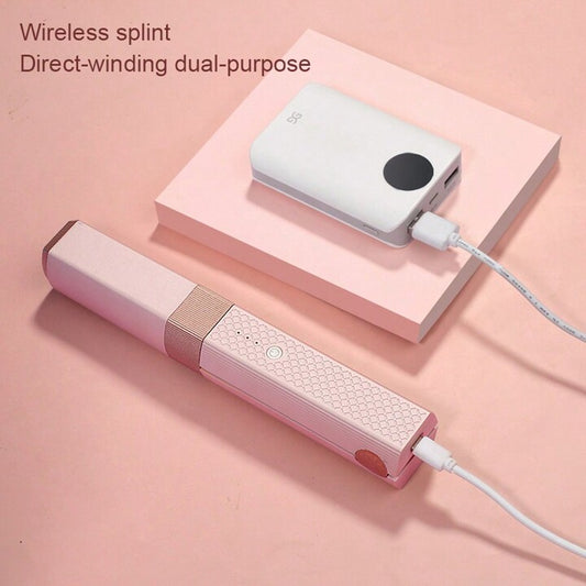 Mini Plancha 2 en 1 Recargable USB y Rizador de Pelo de Cerámica
