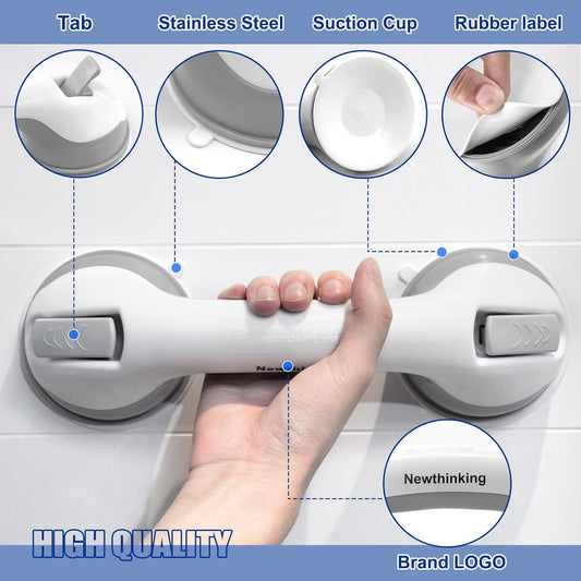 Agarraderas de Baño con Ventosa, Portátiles con Asas Antideslizantes para Mayores, Minusválidos y Niños.