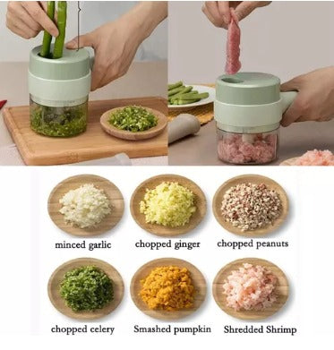 Mini Picador de Alimentos Recargable por USB Picador de Verduras Eléctrico Inalámbrico.