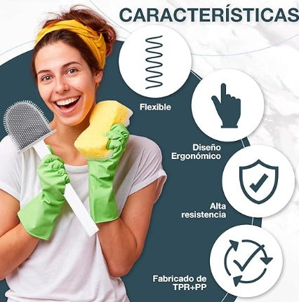 Cepillo de Silicona para Inodoro de Doble Capa.