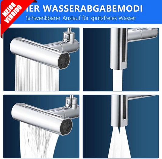 Grifo Giratorio con Cascada Para Extensión 4 en 1