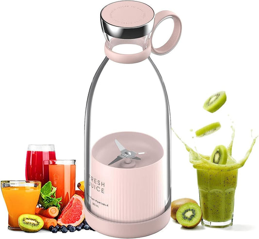 Batidora Licuadora Portátil Fresh Juice, 350ML Batidos Personales (Rosa)